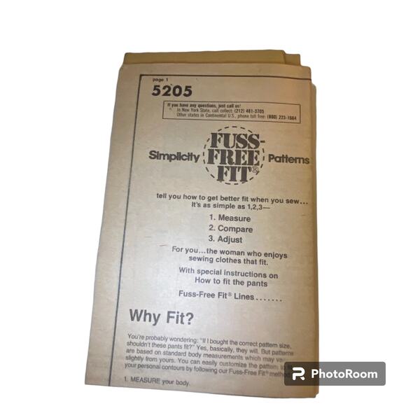 Vtg Simplicity 5205 Pant Pattern 16 Miss Uncut Belt Loop Front Pocket Casual - Picture 4 of 6